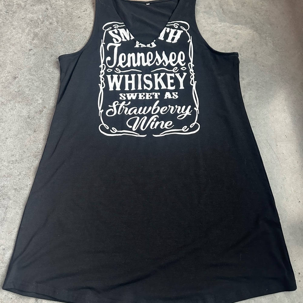 Black Graphic Tank Dress